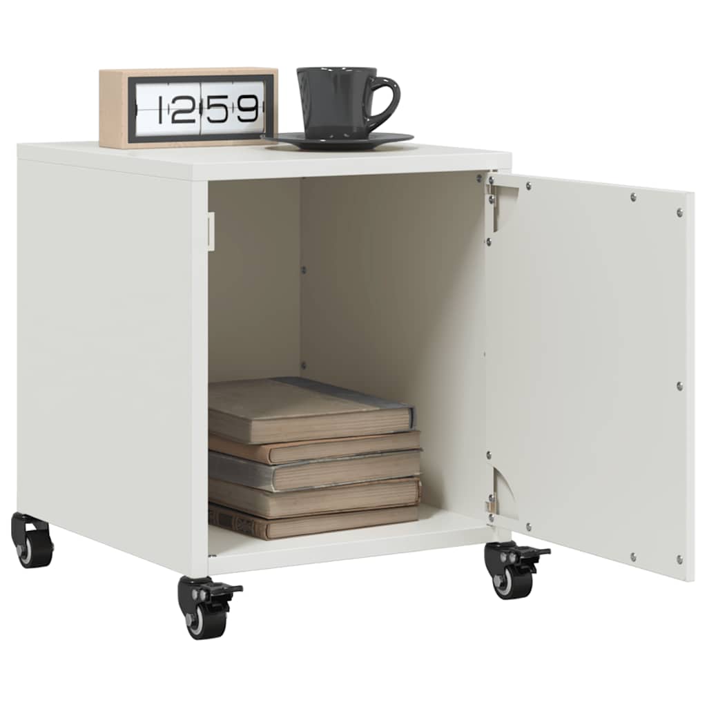 Mesas de cabeceira 2 pcs 36x39x43,5 cm aço branco