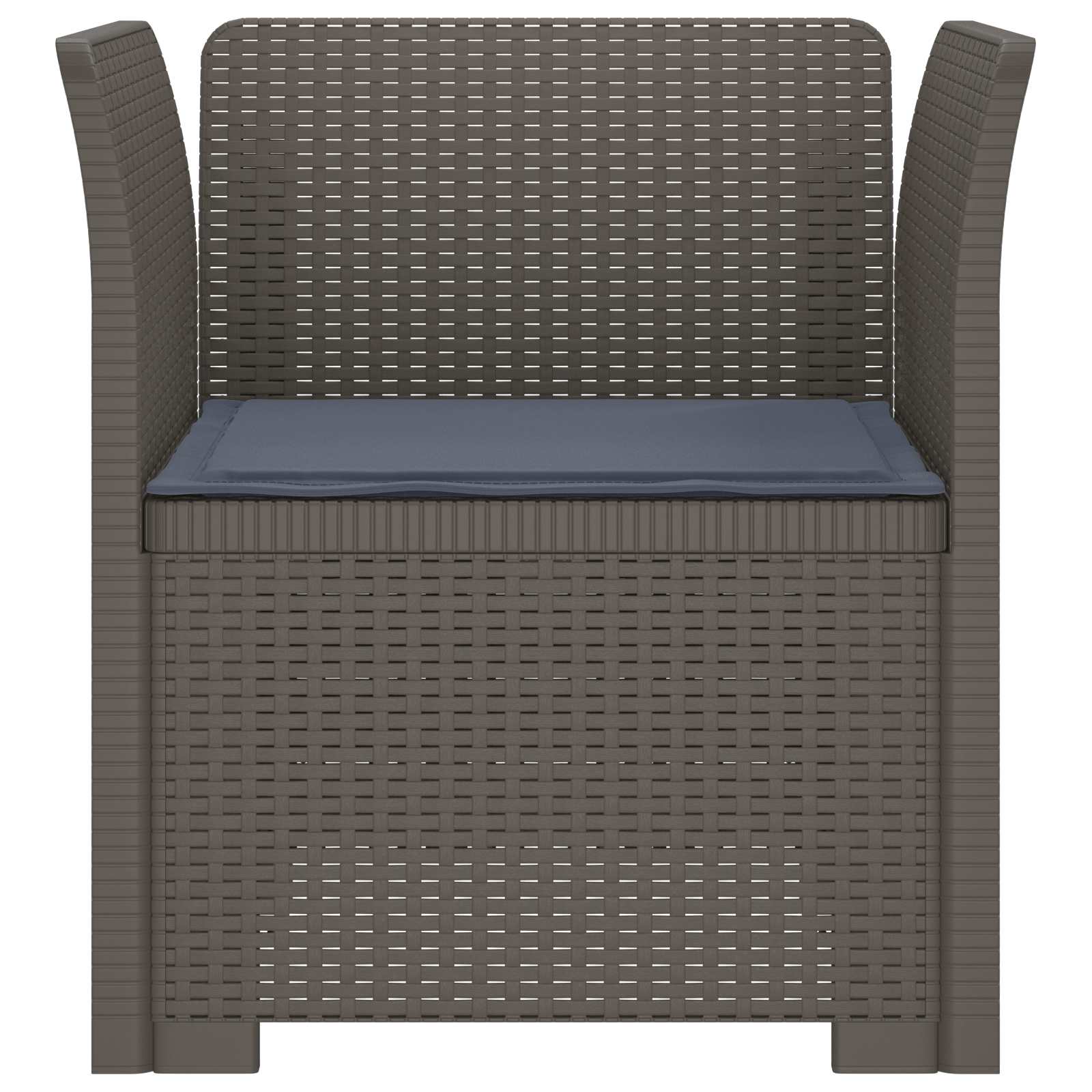 Poltrona 1 lugar com almofada look rattan PP cinzento-claro