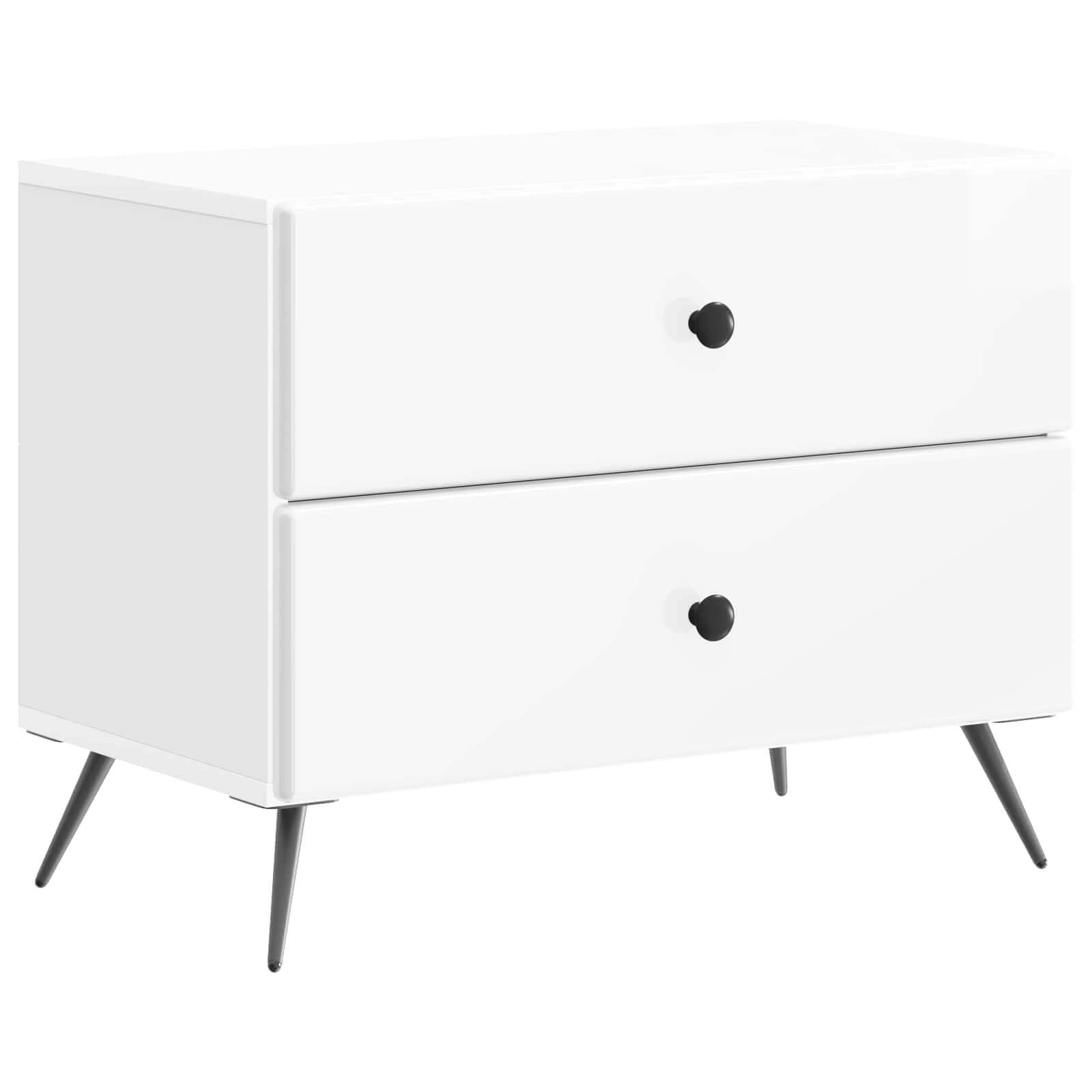 Armário de cabeceira branco brilhante 62 x 34,5 x 47,5 cm