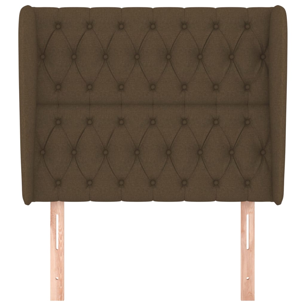 Cabeceira cama c/ abas tecido 103x23x118/128 cm castanho-escuro