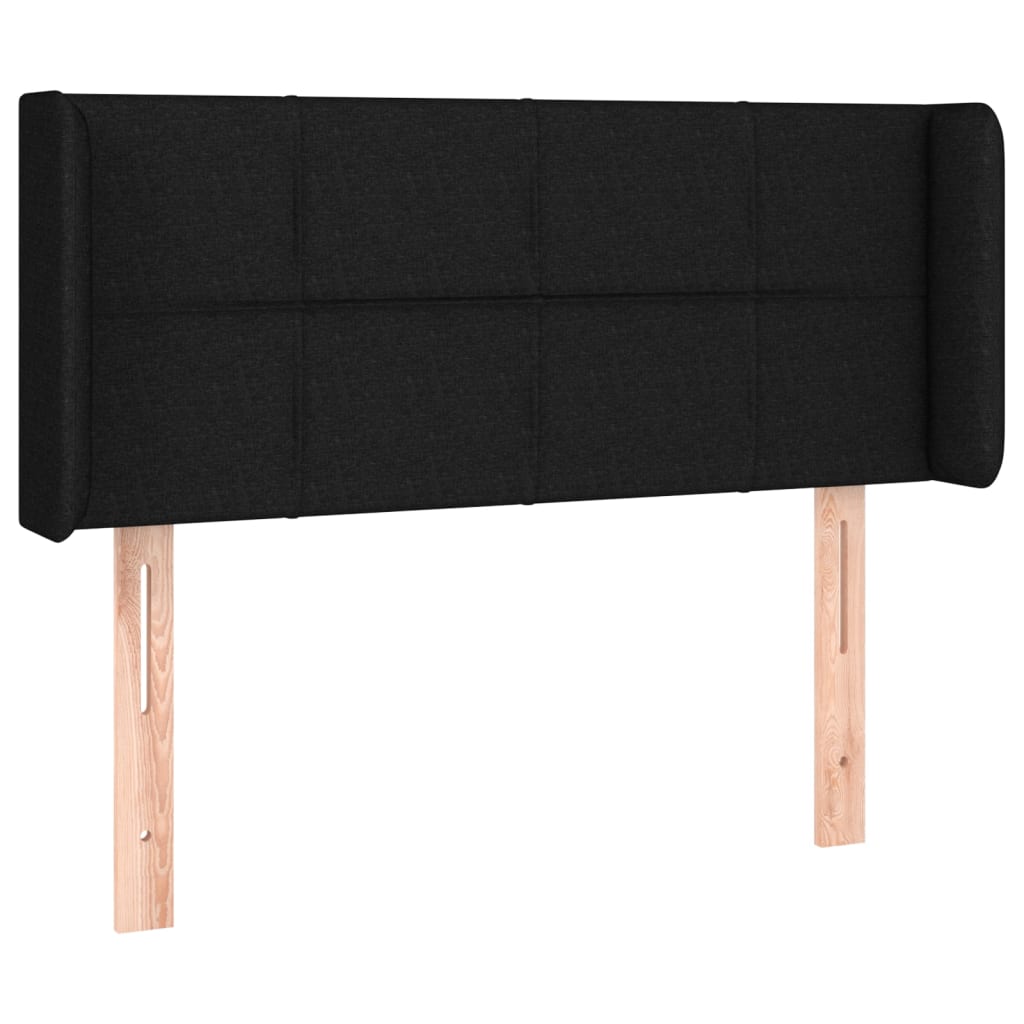 Cabeceira de cama c/ luzes LED tecido 93x16x78/88 cm preto