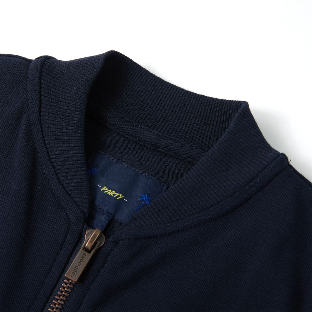 Sweatshirt para criança com fecho azul-marinho 104