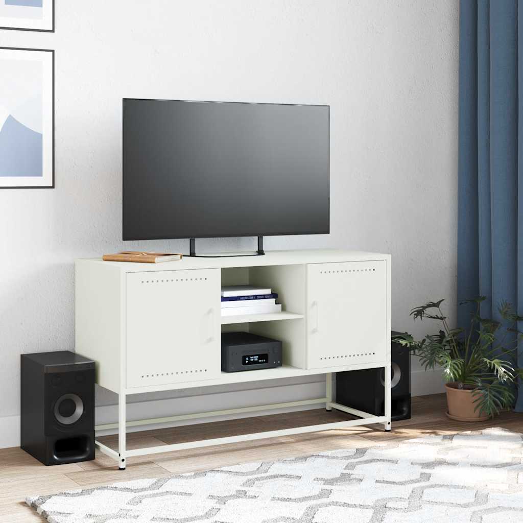 Móvel de TV 100,5x39x60,5 cm aço branco