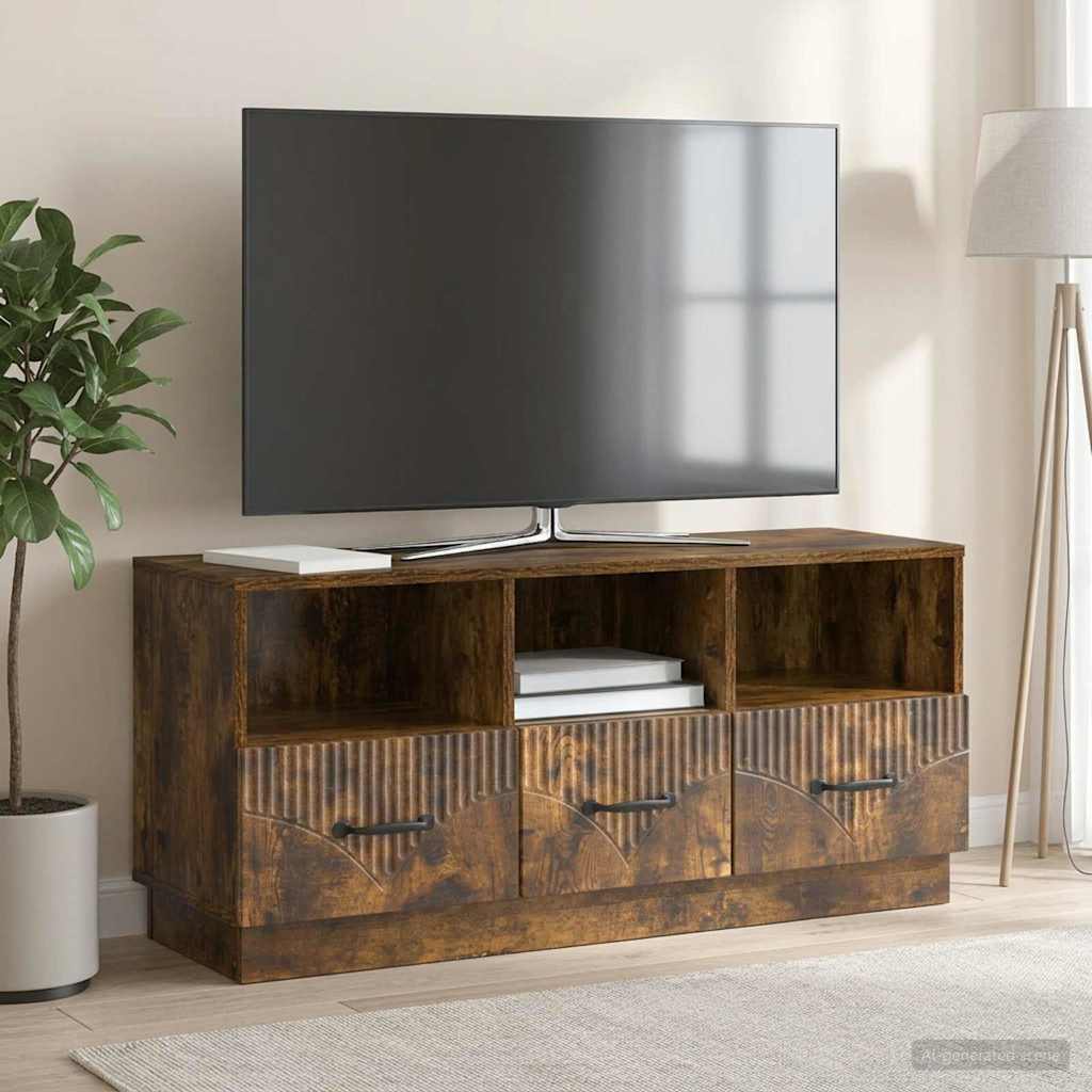 Gabinete para TV com gaveta carvalho fumado 102 x 34,5 x 47 cm