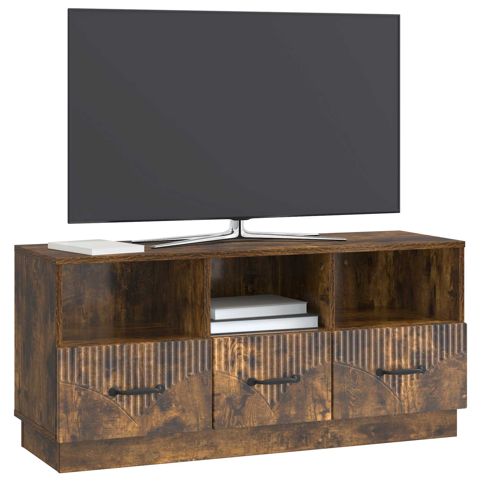 Gabinete para TV com gaveta carvalho fumado 102 x 34,5 x 47 cm
