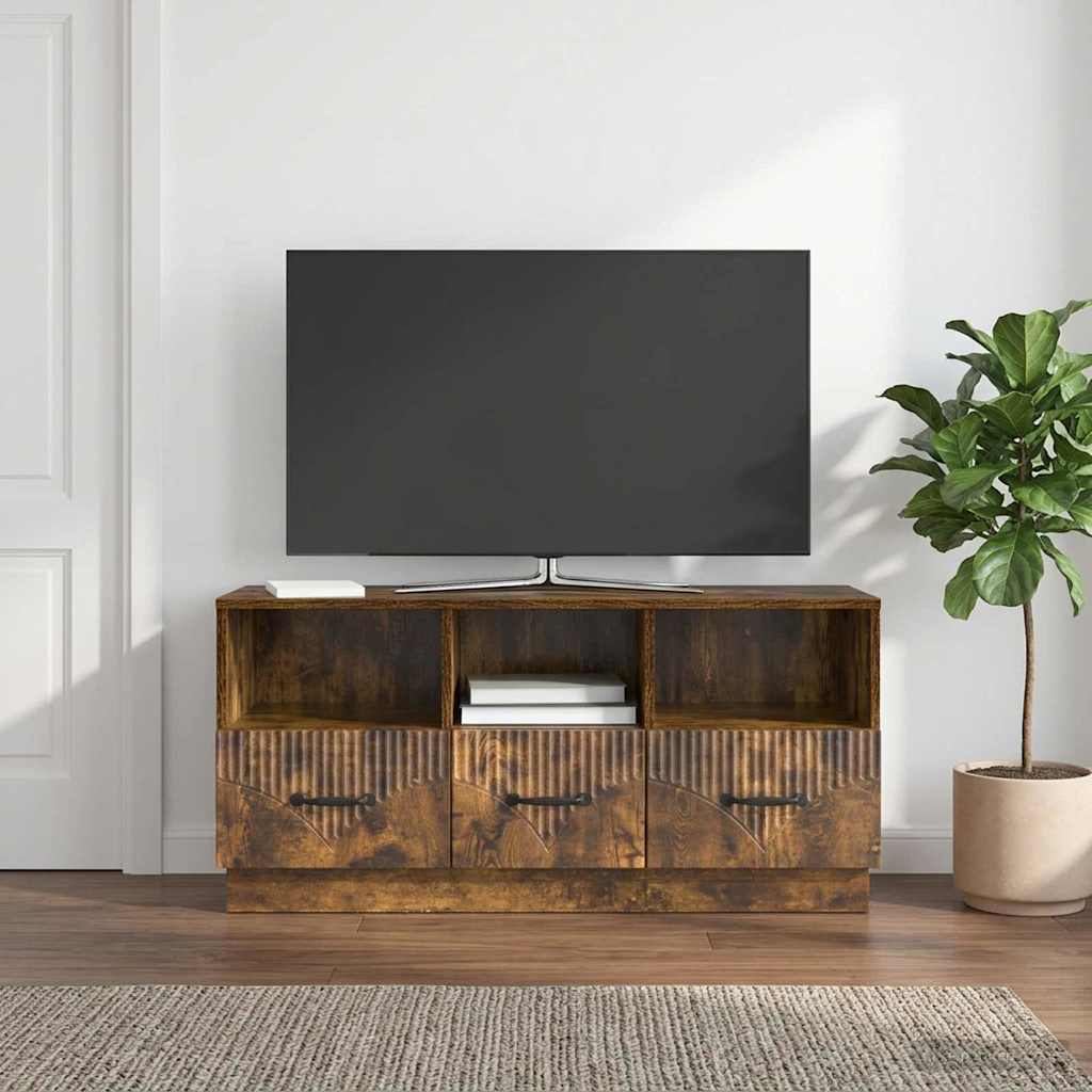 Gabinete para TV com gaveta carvalho fumado 102 x 34,5 x 47 cm