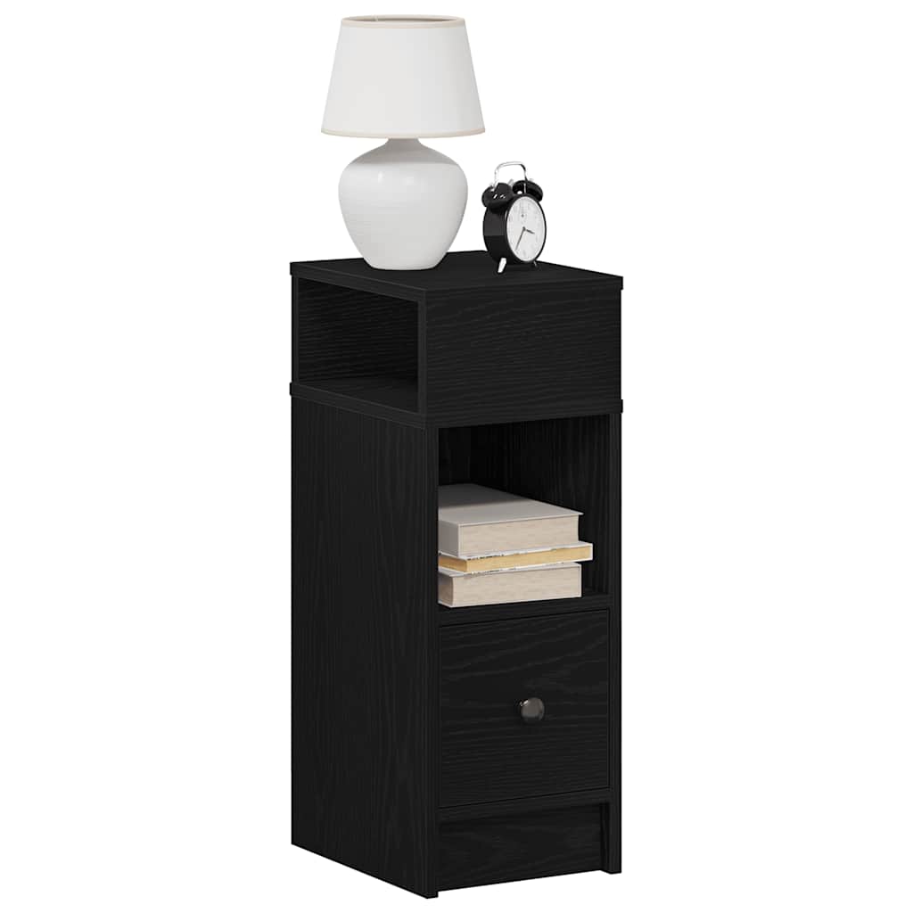 Mesas de cabeceira 2 pcs com gaveta 25x31x66 cm preto