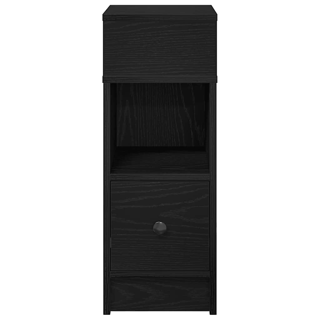 Mesas de cabeceira 2 pcs com gaveta 25x31x66 cm preto