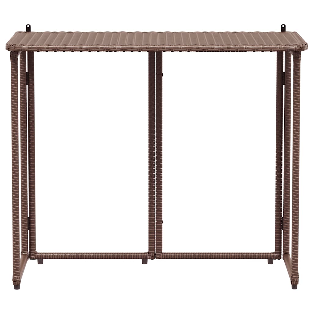 Mesa de jardim dobrável 90x51x75 cm vime PE castanho