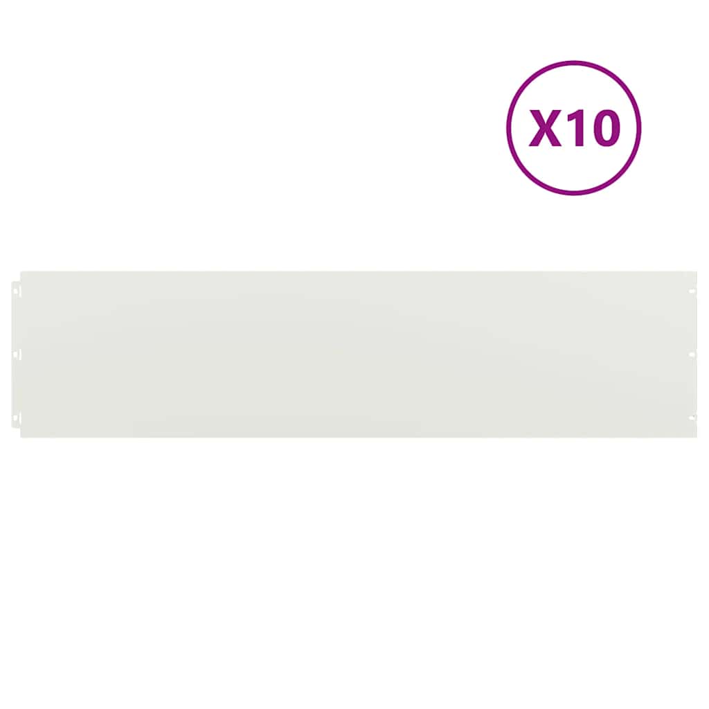 Orlas de relva 10 pcs branco 25x103 cm aço laminado a frio