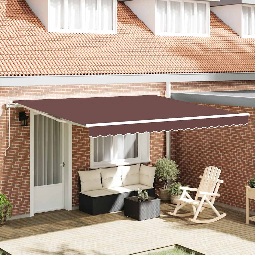 Toldo retrátil automático 400x300 cm castanho