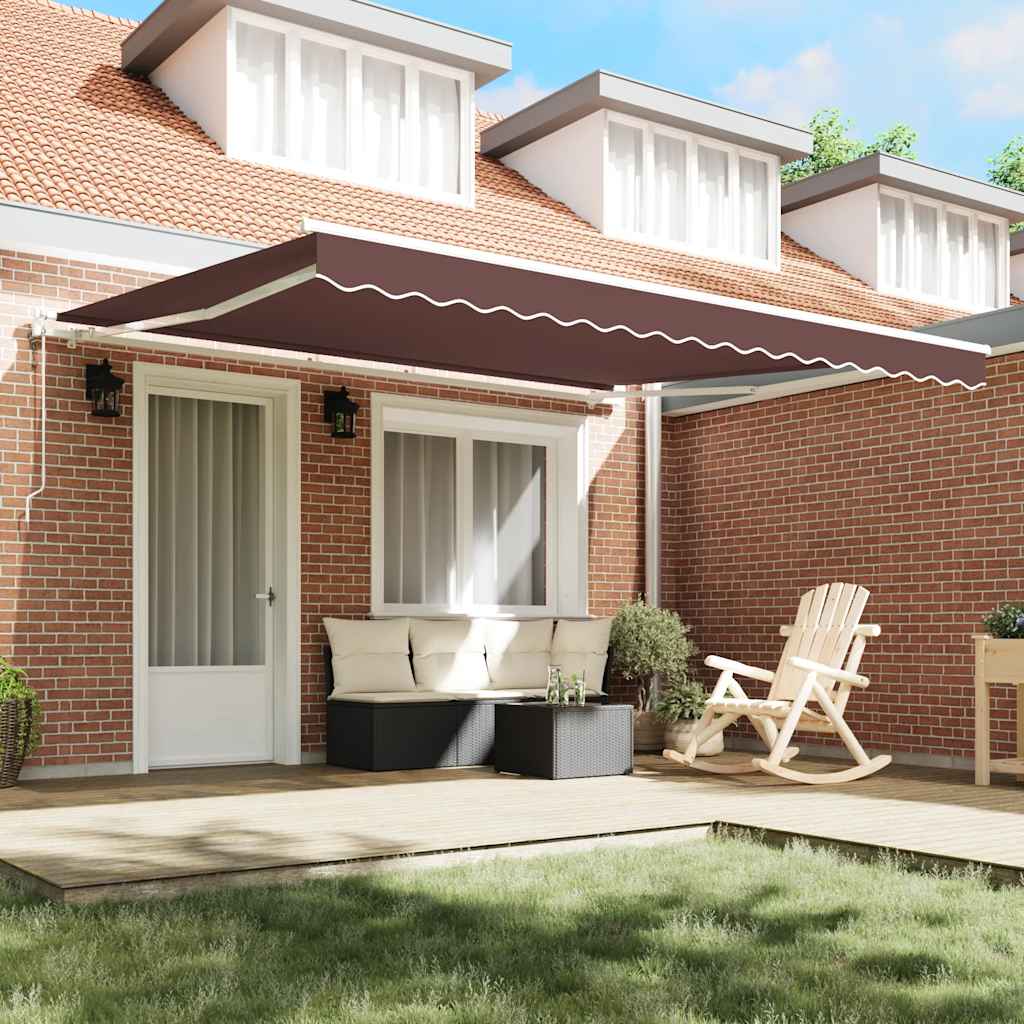 Toldo retrátil automático 400x300 cm castanho