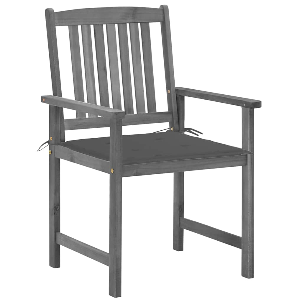 Cadeiras de jardim com almofadões 2 pcs acácia maciça cinza