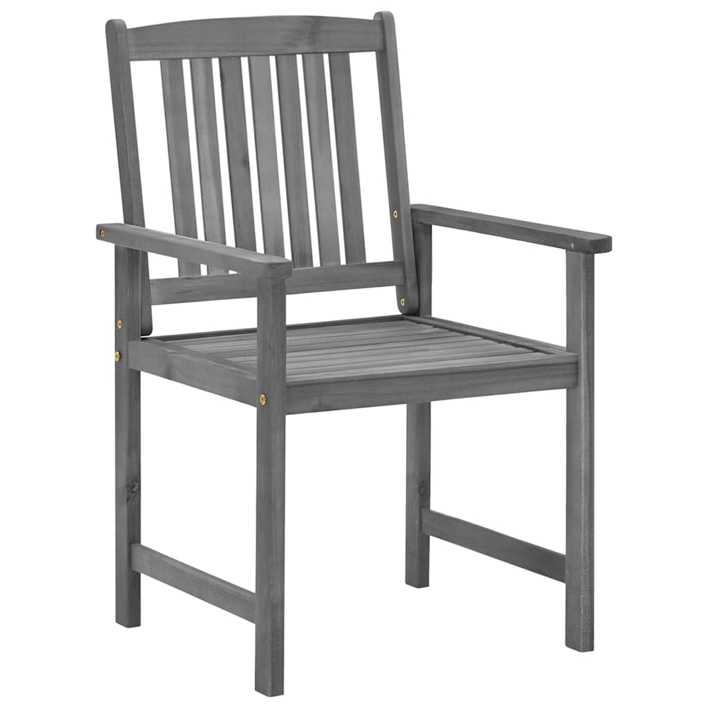 Cadeiras de jardim com almofadões 2 pcs acácia maciça cinza