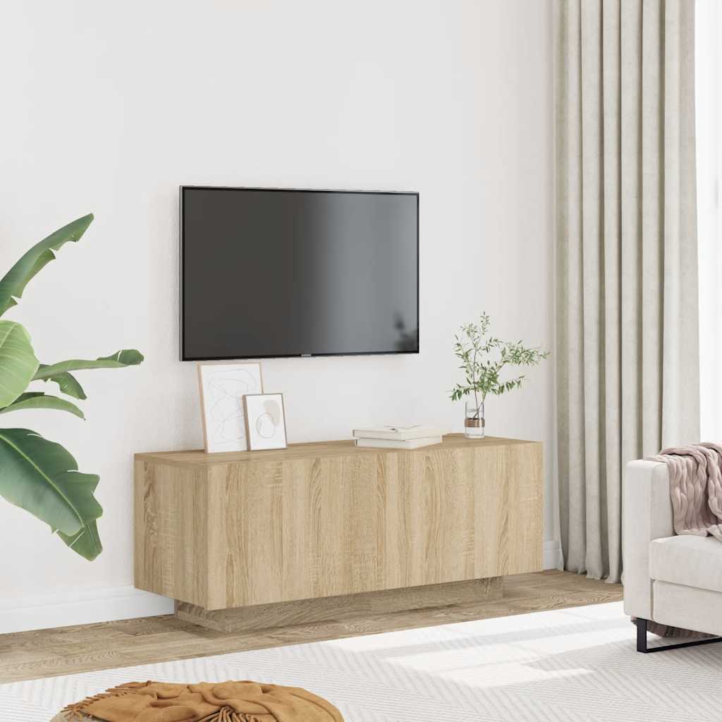 Móvel p/ TV 100x35x40cm madeira processada carvalho sonoma