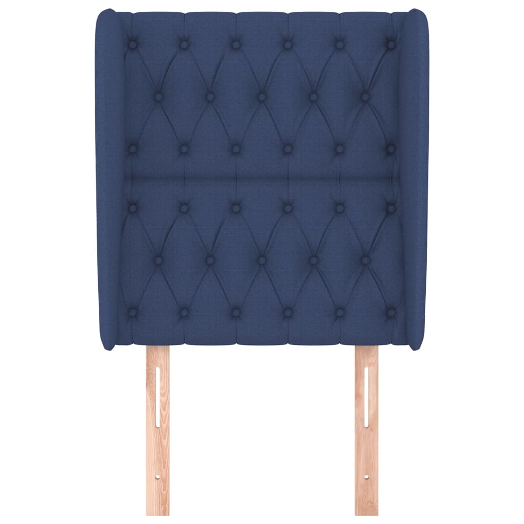 Cabeceira de cama c/ abas tecido 83x23x118/128 cm azul