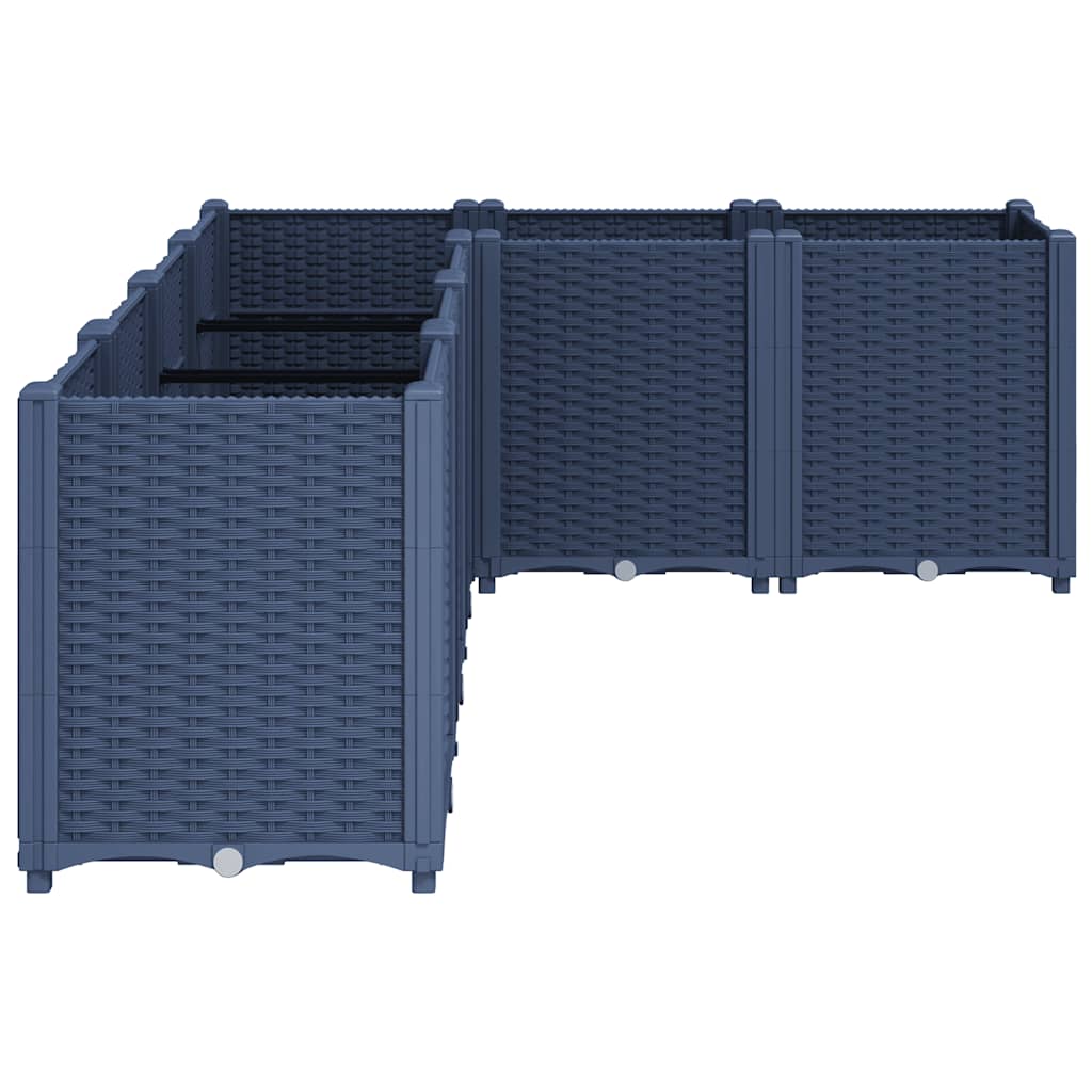 Vaso/floreira 160x120x53 cm PP cinzento azul