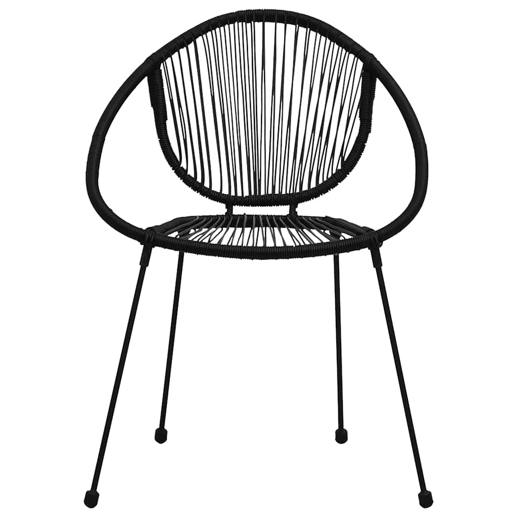 Cadeiras de jardim 2 pcs vime de PVC preto