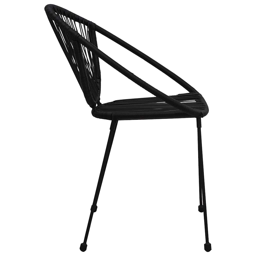 Cadeiras de jardim 2 pcs vime de PVC preto