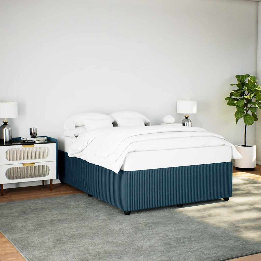 Estrutura de cama 140x190 cm veludo azul