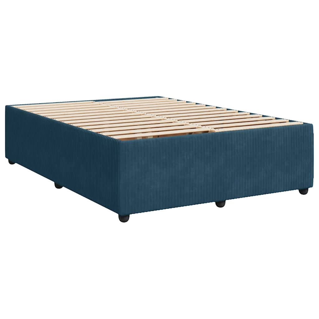 Estrutura de cama 140x190 cm veludo azul