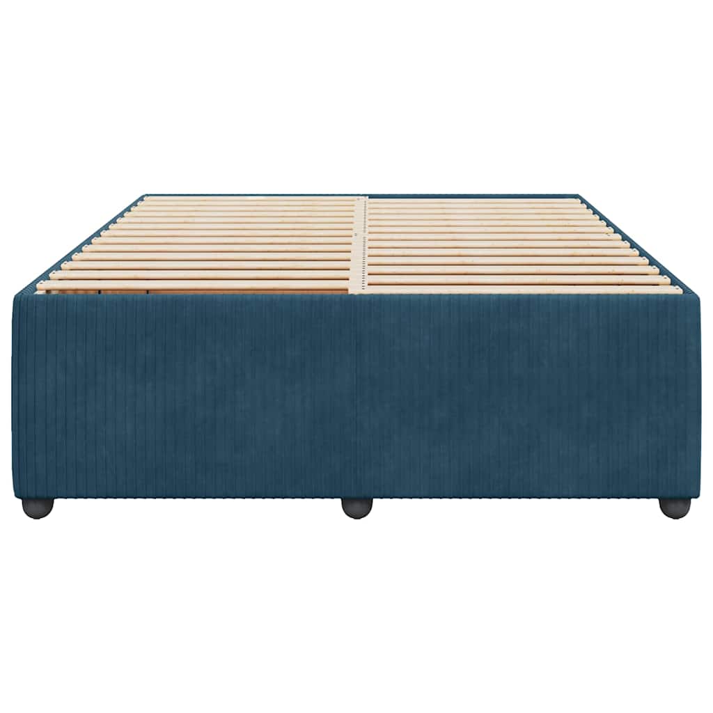 Estrutura de cama 140x190 cm veludo azul