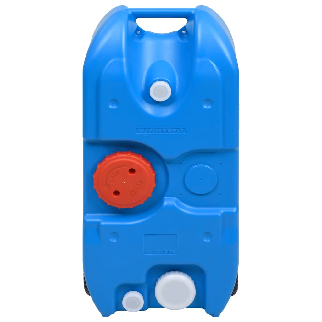 Tanque de água com rodas para campismo 40 l azul