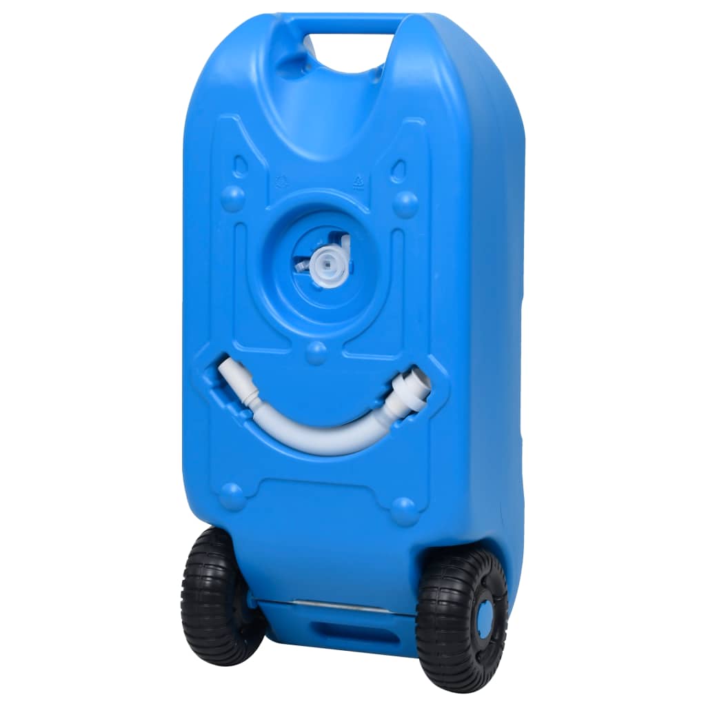 Tanque de água com rodas para campismo 40 l azul