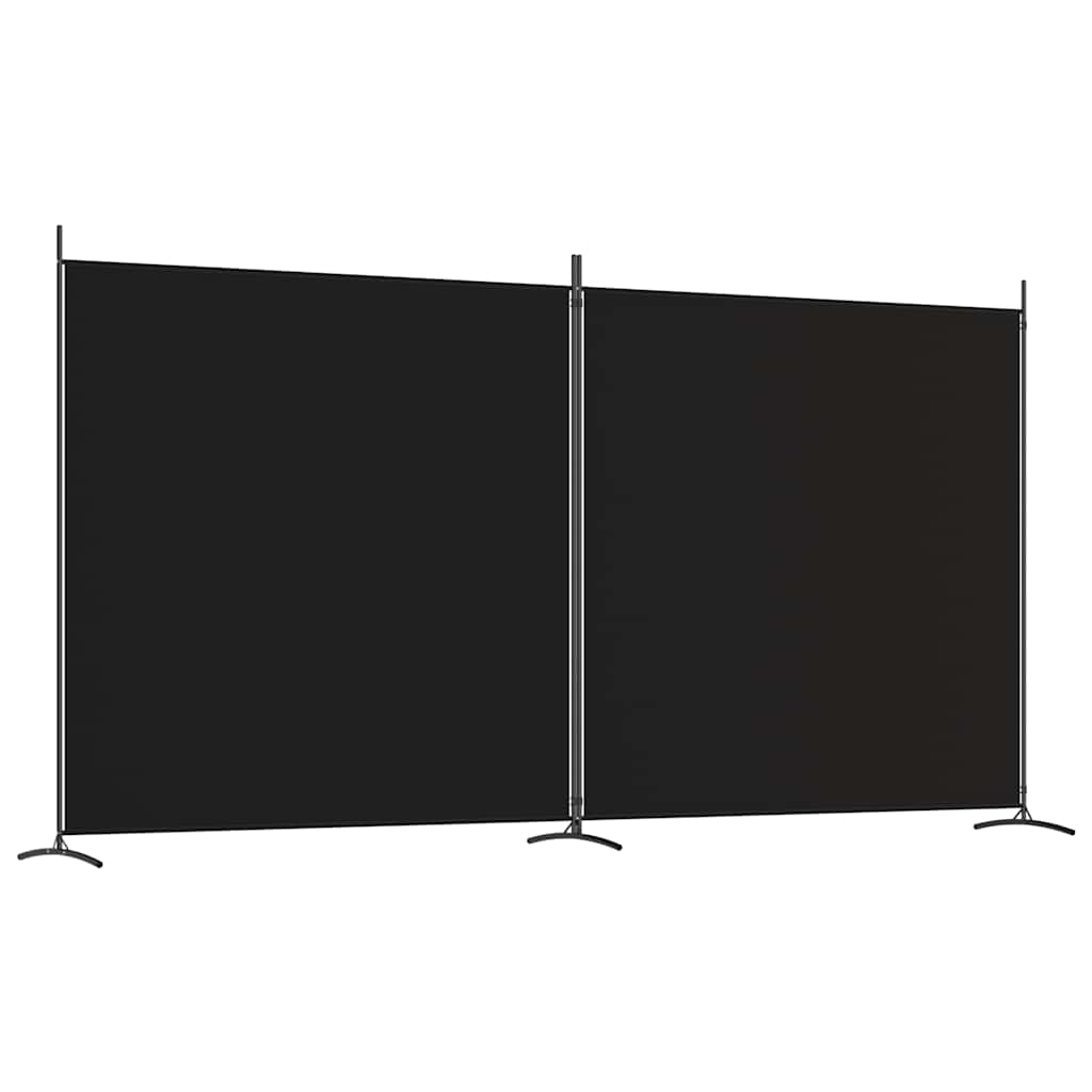 Divisória/biombo com 2 painéis 348x180 cm tecido preto