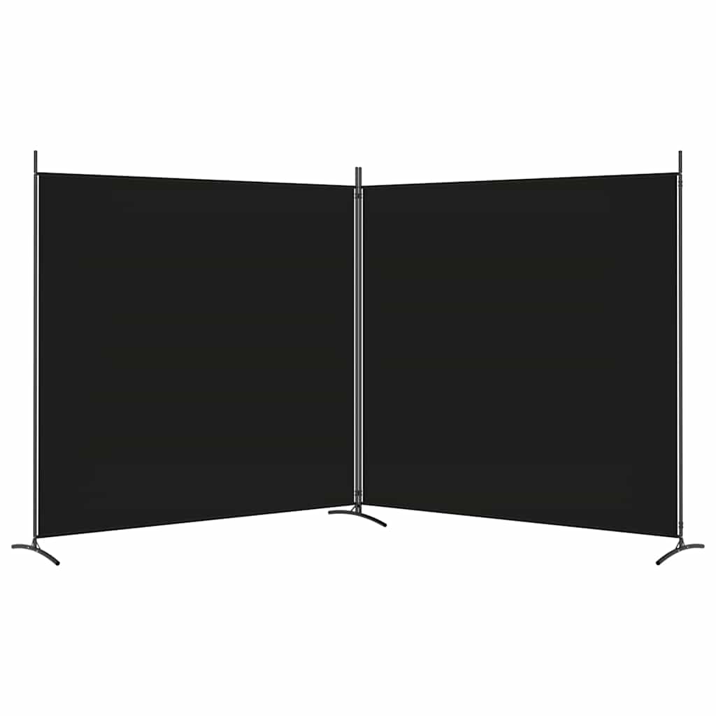 Divisória/biombo com 2 painéis 348x180 cm tecido preto
