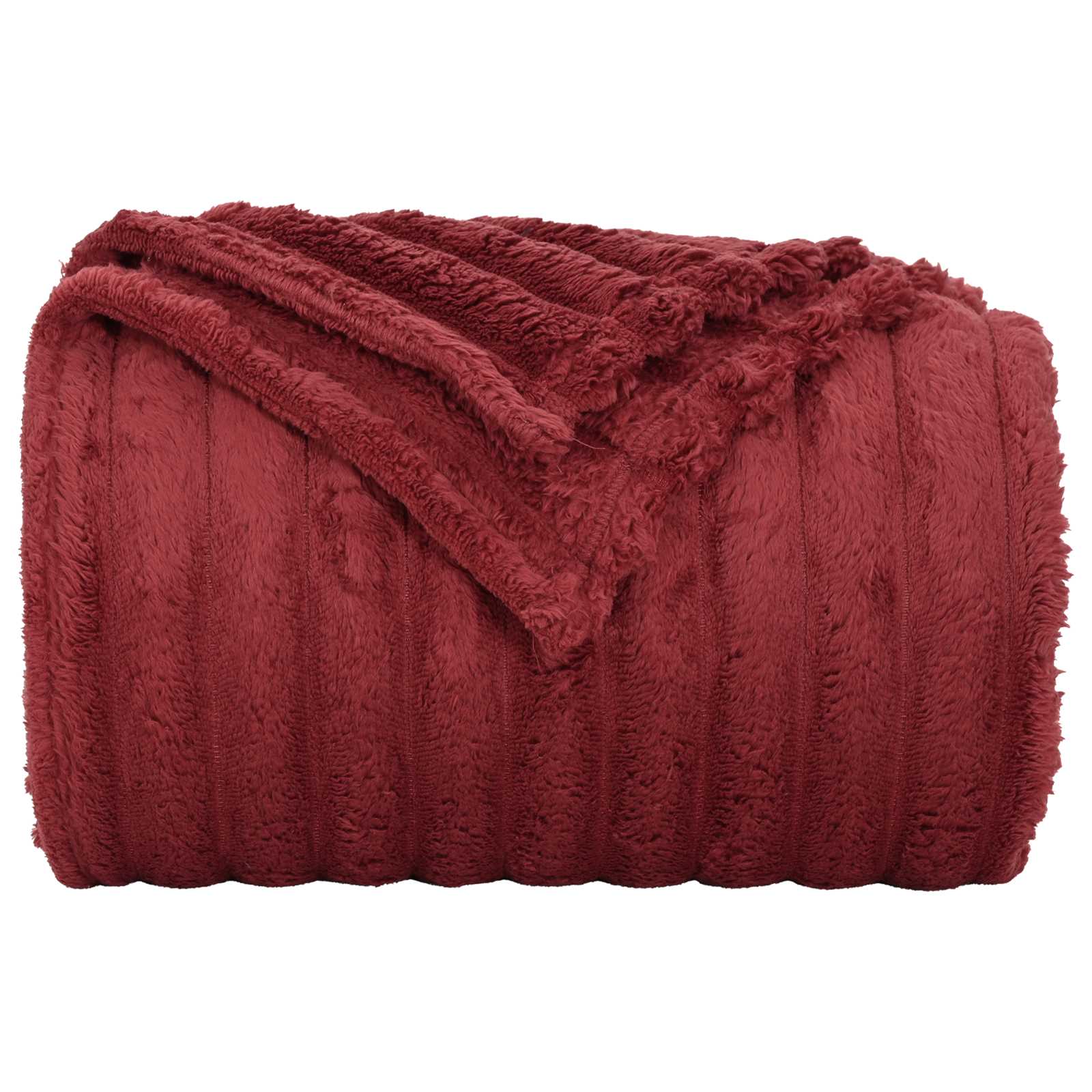 Cobertor vermelho bordeaux 150 x 130 cm lã