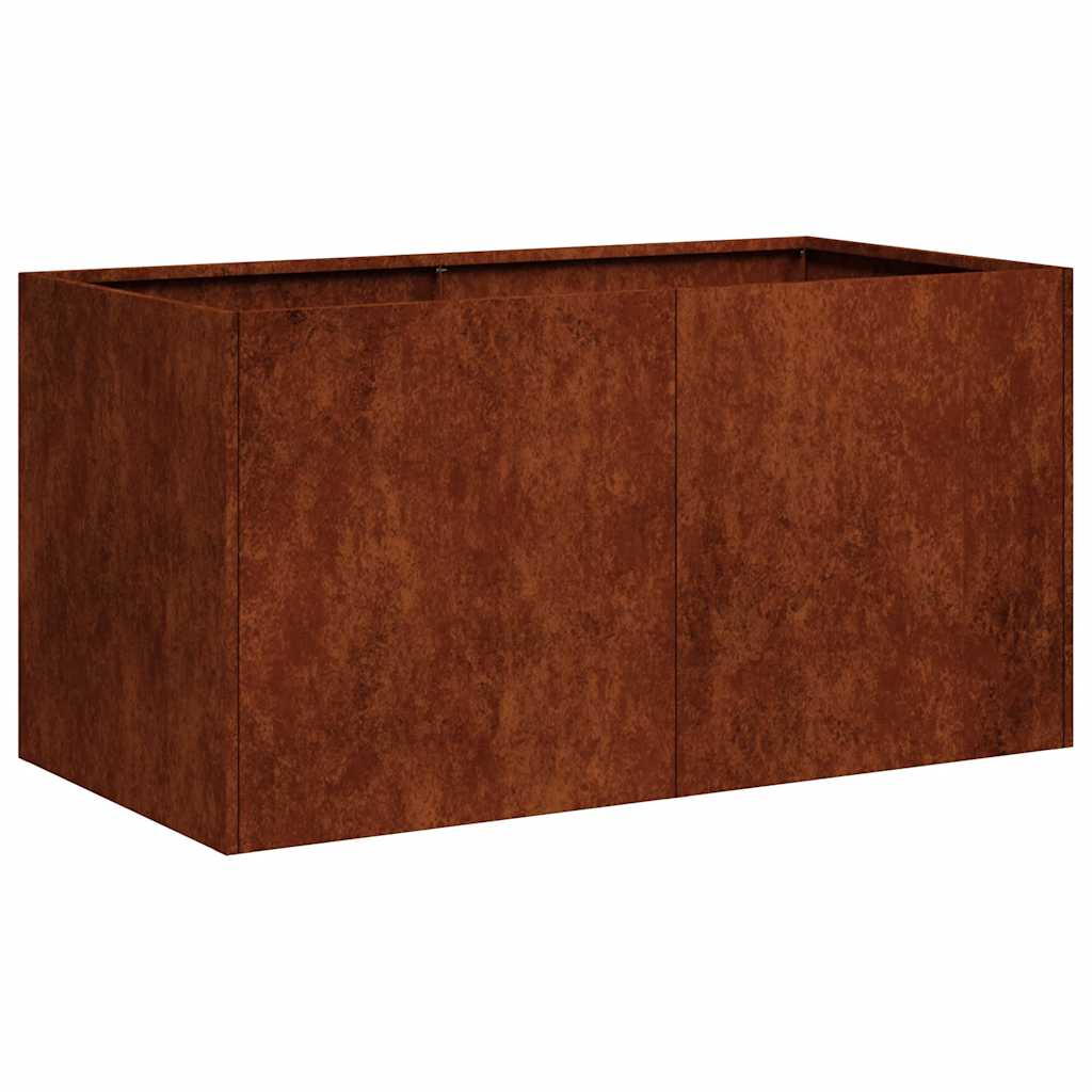Floreira enferrujada 80x40x40 cm aço resistente