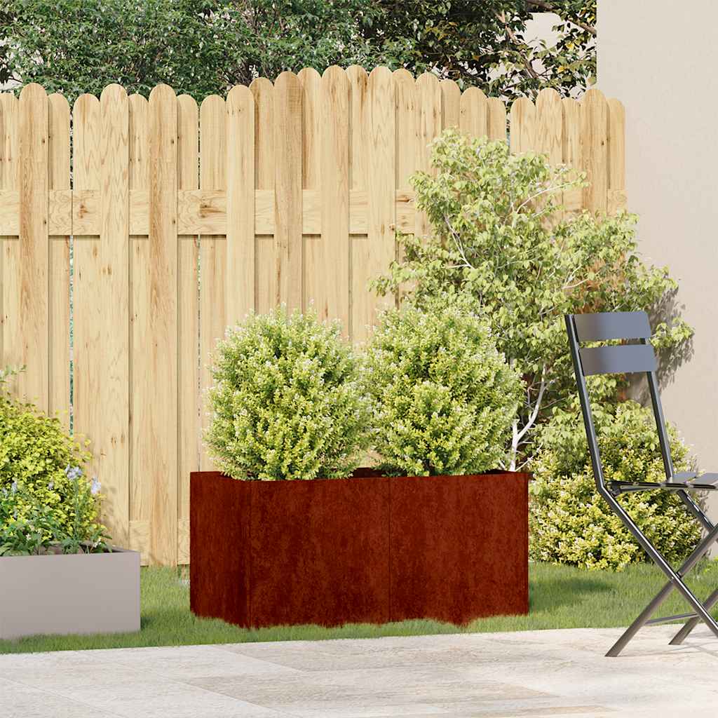 Floreira enferrujada 80x40x40 cm aço resistente