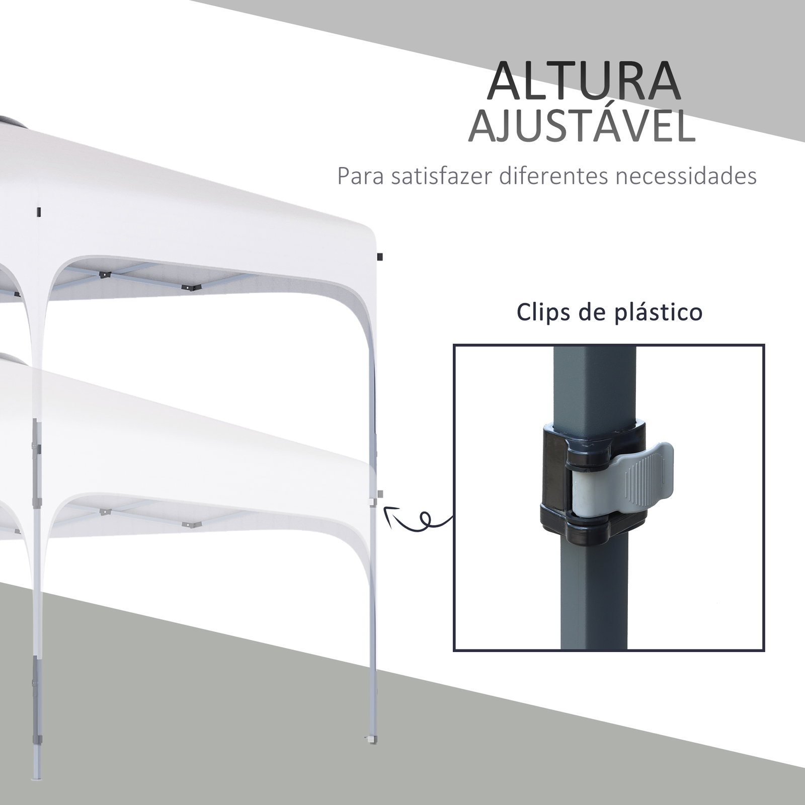 Tenda Dobrável 2,5x2,5x2,68cm Tenda de Jardim com Proteção UV 50+ Altura Ajustável com 4 Bolsas de Areia e Bolsa de Transporte p