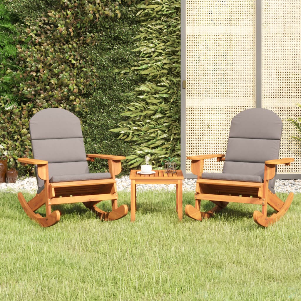 3 Pcs conjunto lounge de jardim adirondack acácia maciça