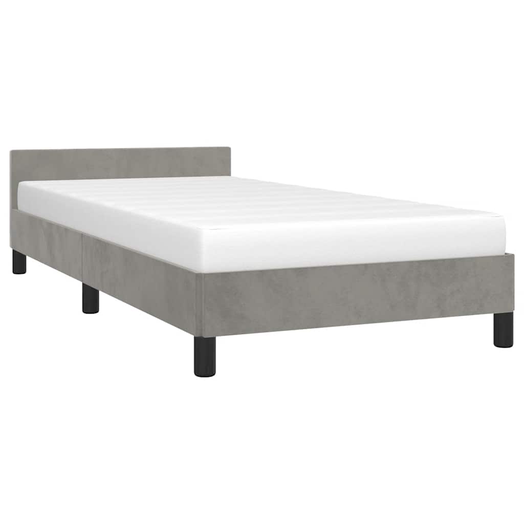 Estrutura de cama sem colchão 80x200 cm veludo cinzento-claro
