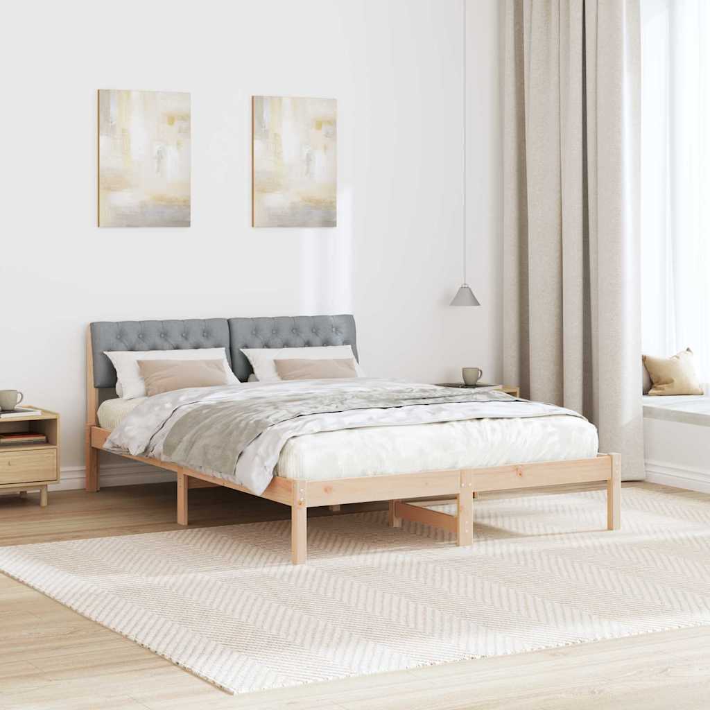 Estrutura da cama marrom e cinza claro 160 x 200 cm