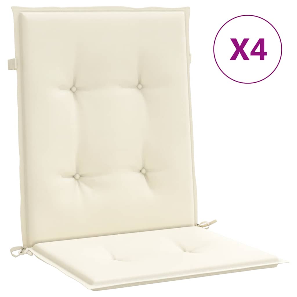 Almofadões lombares p/ cadeiras de jardim 4pcs oxford creme