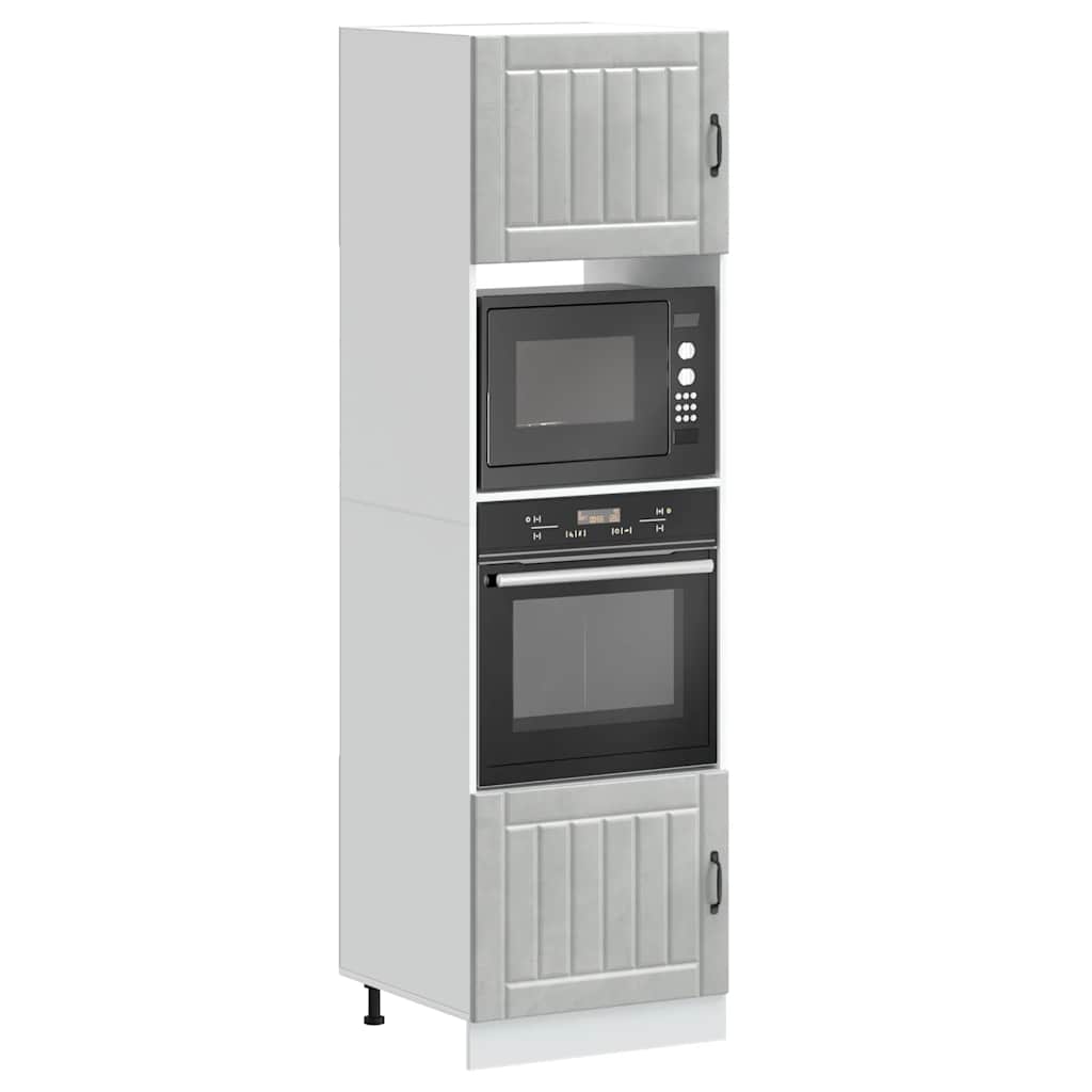 Armários forno 2pcs lucca derivados madeira cinzento cimento