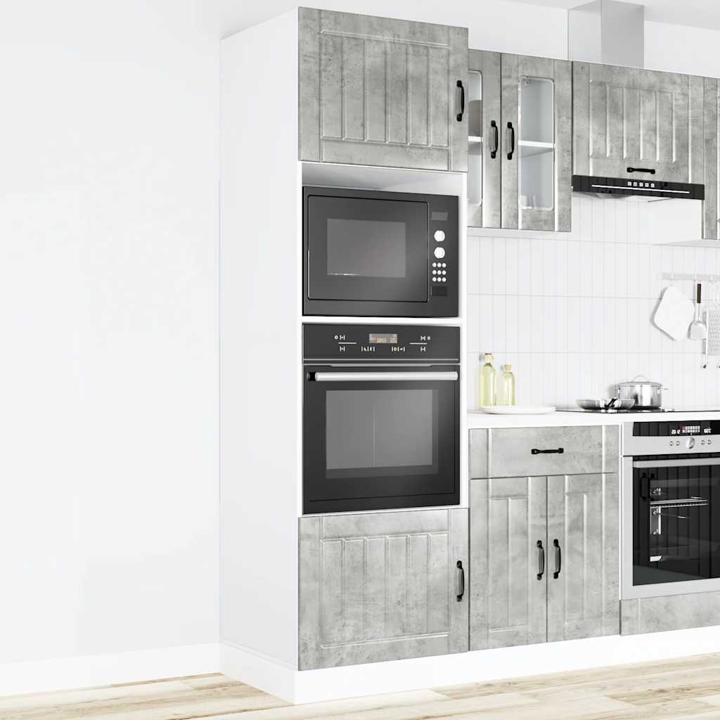 Armários forno 2pcs lucca derivados madeira cinzento cimento