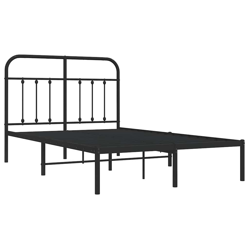 Estrutura de cama com cabeceira 120x200 cm metal preto