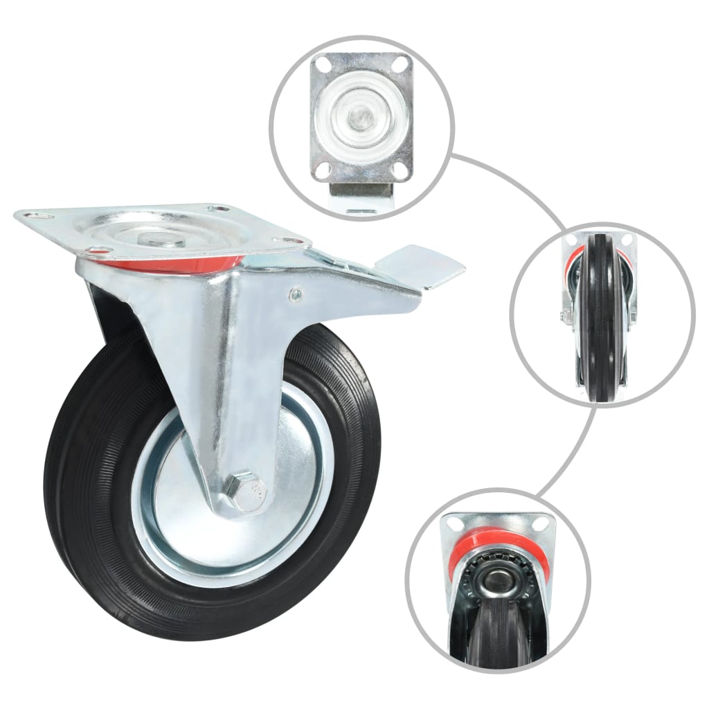 16 Pcs rodas giratórias 200 mm