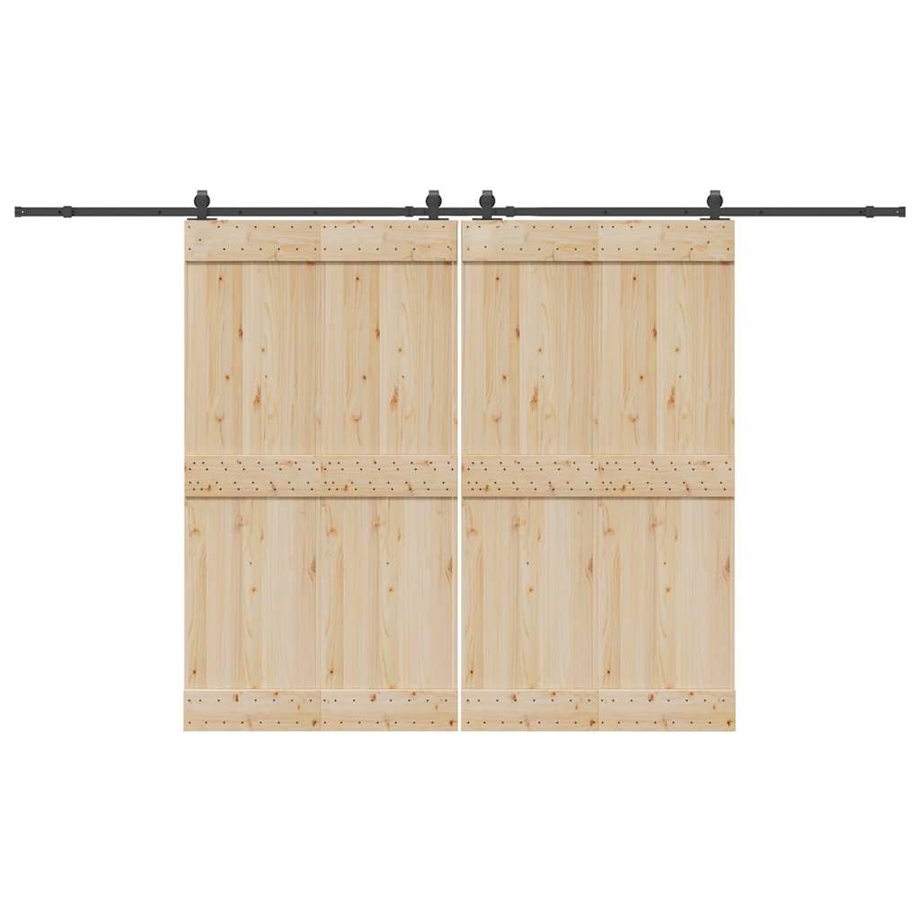 Kit de ferragens para porta deslizante 366 cm aço preto