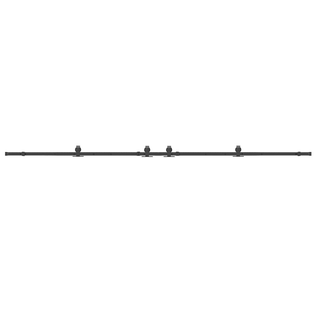 Kit de ferragens para porta deslizante 366 cm aço preto
