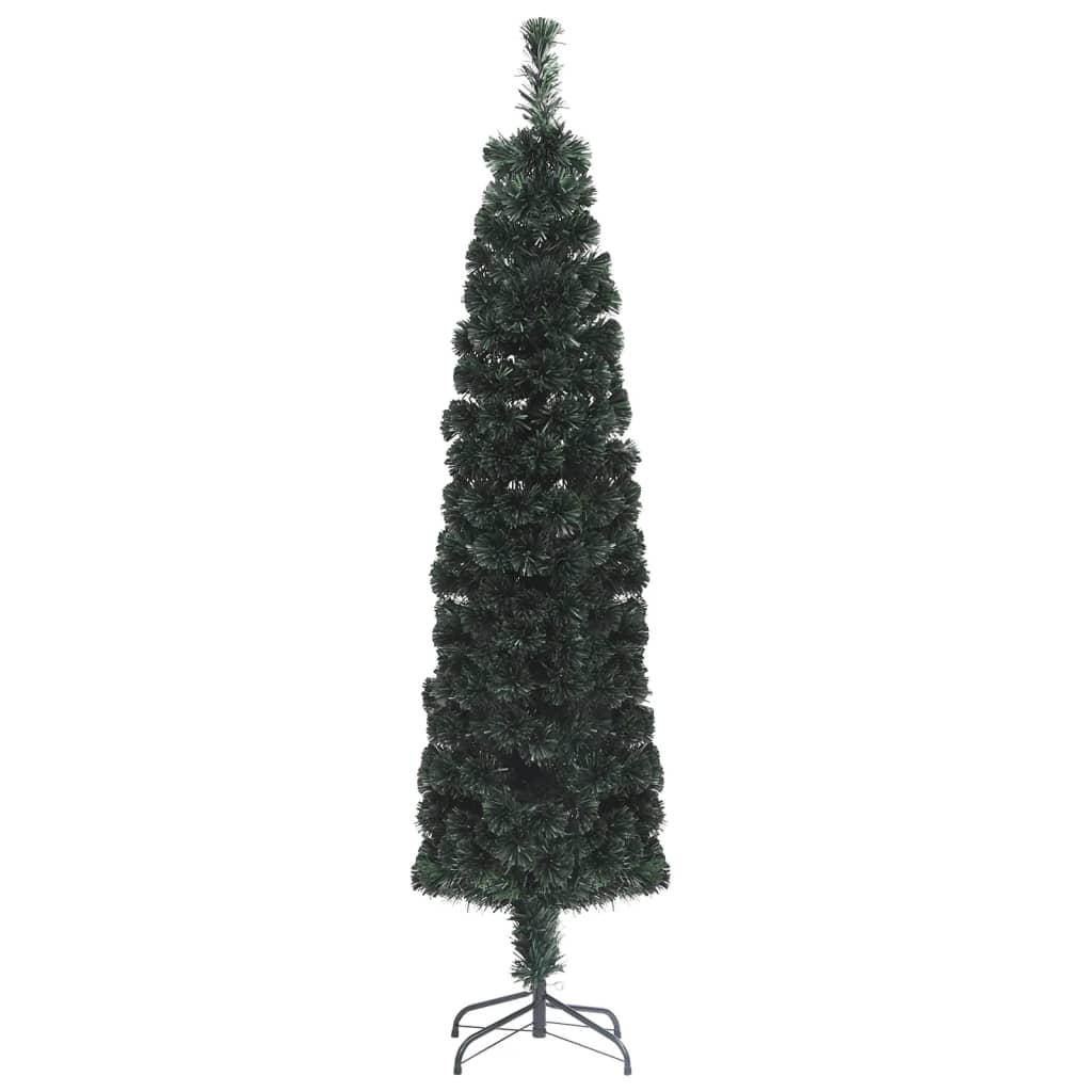 Árvore de natal artificial fina c/ suporte 150 cm fibra ótica