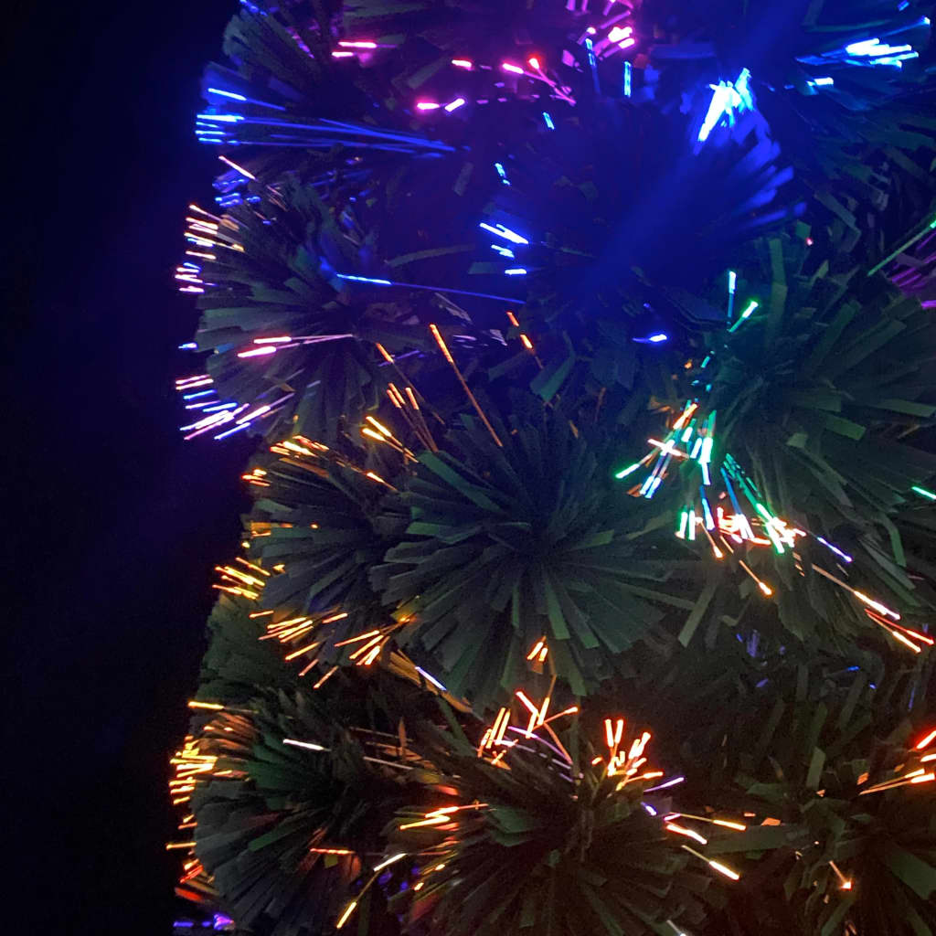 Árvore de natal artificial fina c/ suporte 150 cm fibra ótica