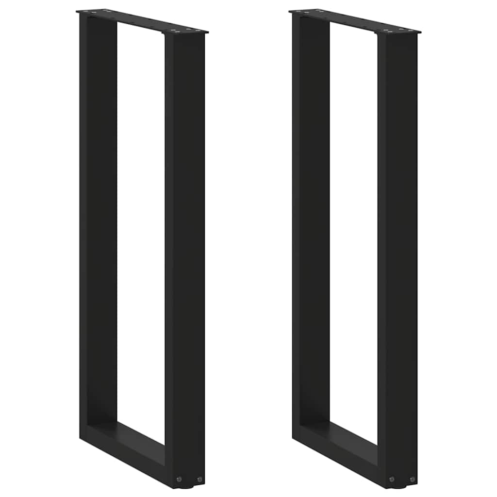 Pés de mesa de bar em forma de u, 2 peças, preto, 40x(100-101) cm, aço