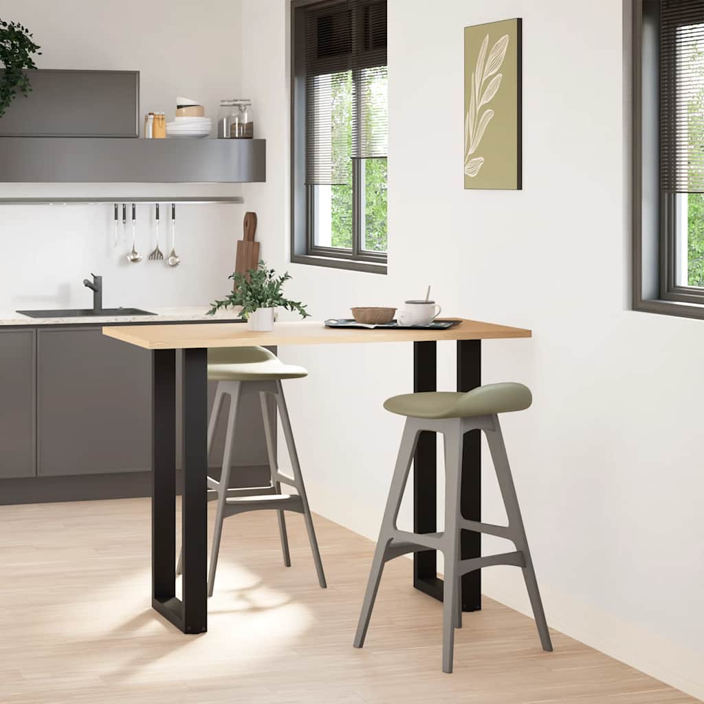 Pés de mesa de bar em forma de u, 2 peças, preto, 40x(100-101) cm, aço