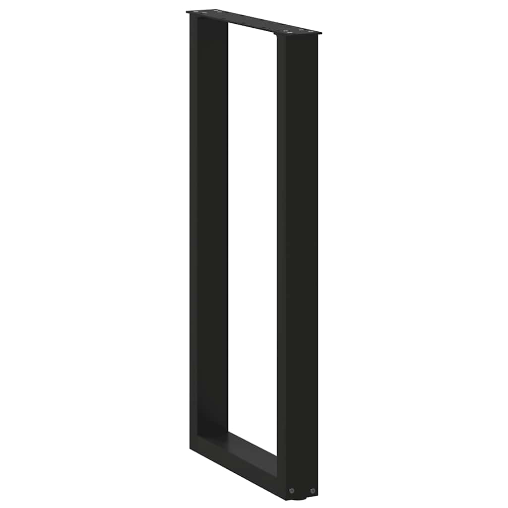 Pés de mesa de bar em forma de u, 2 peças, preto, 40x(100-101) cm, aço