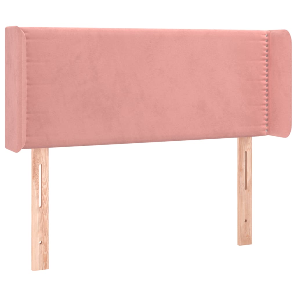 Cabeceira de cama c/ luzes LED veludo 103x16x78/88 cm rosa
